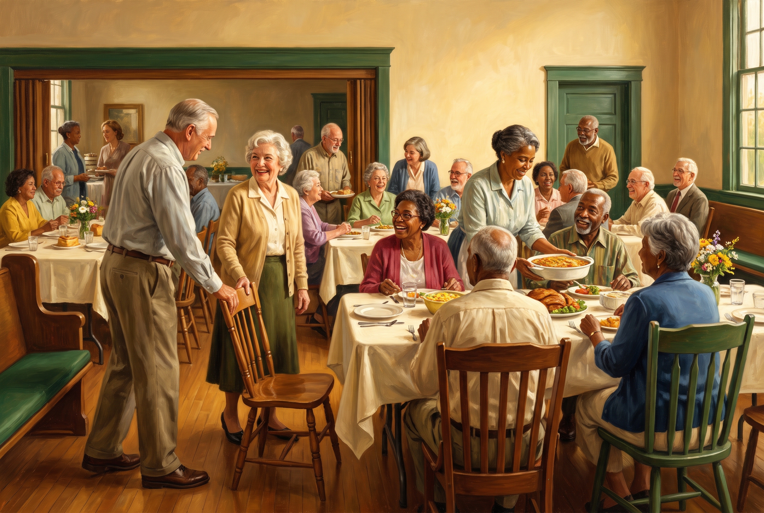 A shared table where one meal welcomes many people