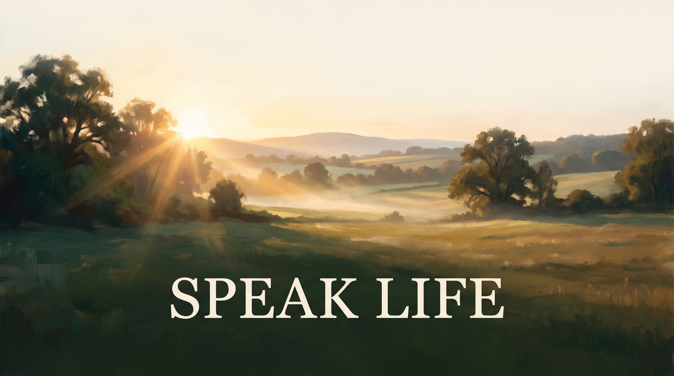 Speak Life — a sunrise over open fields